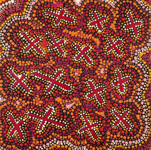 Peinture "Rêve de la Perruche Ondulée" de Kershini Napaljarri Collins
