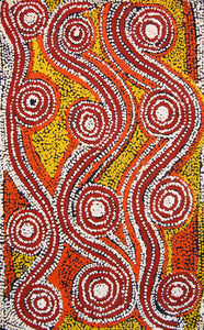 Peinture "Rêve du Feu" de Paddy Japaljarri Sims