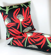 Cushion 'Manwak (Mumeka Blooms / Fleurs Mumeka)' by Deborah Wurrkidj - Black, 30x50cm