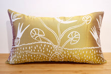 'Kurrulk Kare (Going Underground / Sous-Terre)' cushion by Jennifer Wurrkidj - Gold, 30x50cm