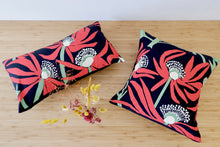 Cushion 'Manwak (Mumeka Blooms / Fleurs Mumeka)' by Deborah Wurrkidj - Black, 30x50cm