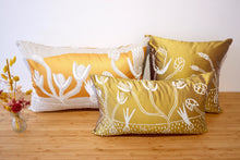 'Kurrulk Kare (Going Underground / Sous-Terre)' cushion by Jennifer Wurrkidj - Gold, 30x50cm