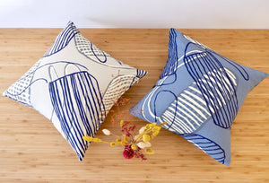 Linda Gurawana's 'Kun-madj (Dilly Bags / Collecting Bags)' Cushion - Beige, 40x40cm